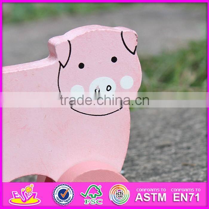 2017 New products pig car toy wooden toy making plans W04A321