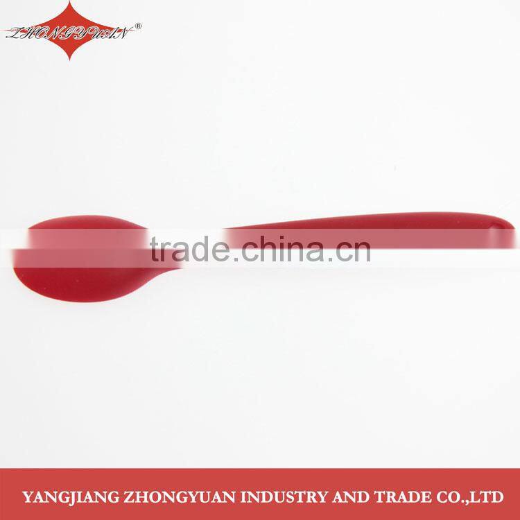 Exquisite silicone baby spoon with soft handle