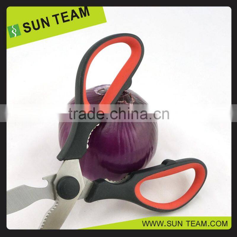SK031A red and black color 8-1/4" different types of kitchen detachable scissors
