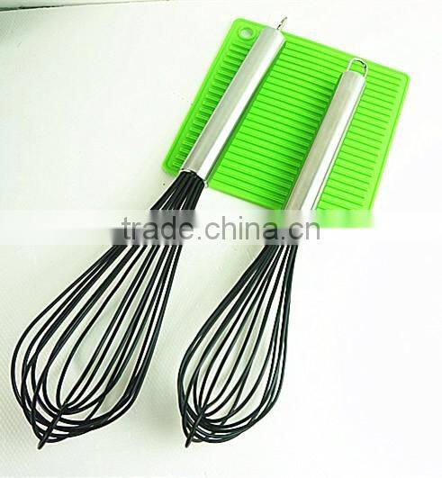 37055 new style silicone whisk with stainless steel handle