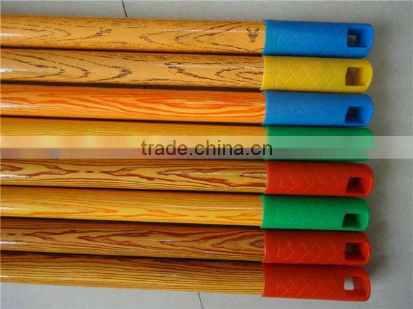 pvc coated wooden broom handle with big plastic hook