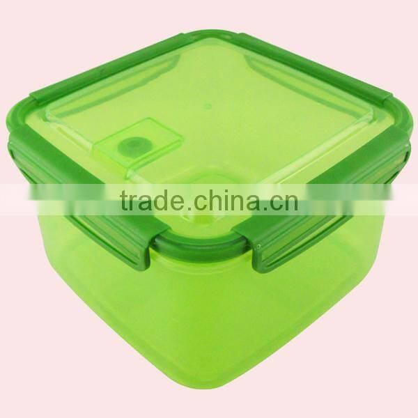 Silicone Edge Square Plastic Container With Lid