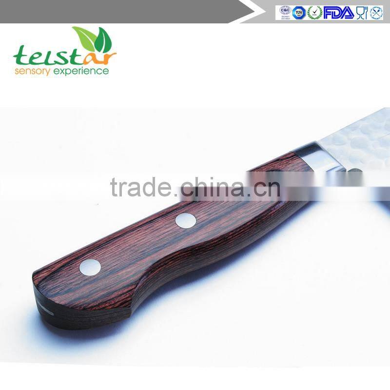 VG10 64 Layers Hammered Damascus Gyuto Japanese Chefs Knife 8.25 in (Western style Mahogany Handle)