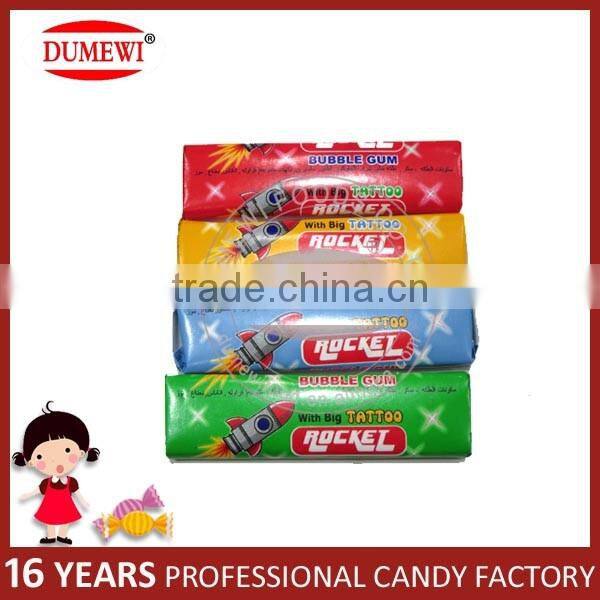 Fruit Flavor Happy Rocket Sticker Tattoo Bubble Gum
