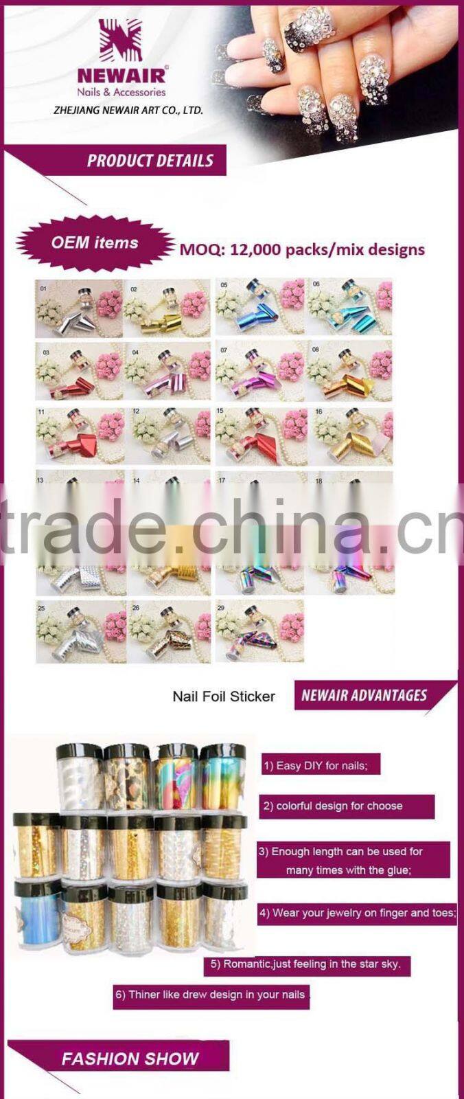 2015 Hot Selling Fashion Neon Heat Transfer Foil Nail Art Foil