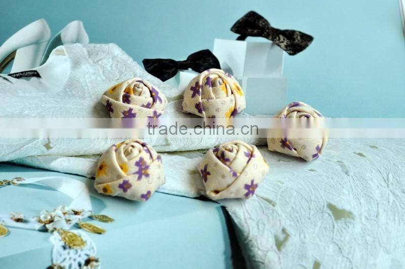 colorful satin handmade rose flower headband for kids hair accessories