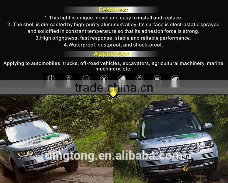 Toptree 7" cannon led driving lights e-mark daytime running light 1200 lm ip67