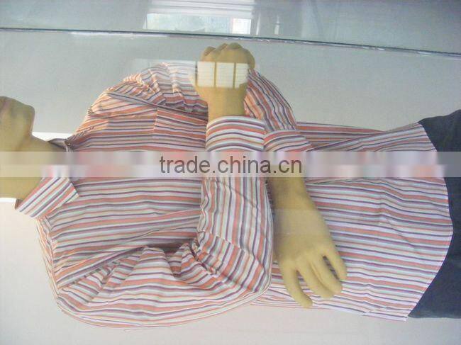 Mens fashion long sleeve casual designer striped shirts with pocket