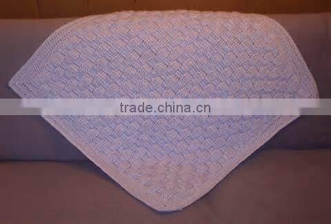 Cousin Crystal Crocheted Basket Weave Baby Blanket