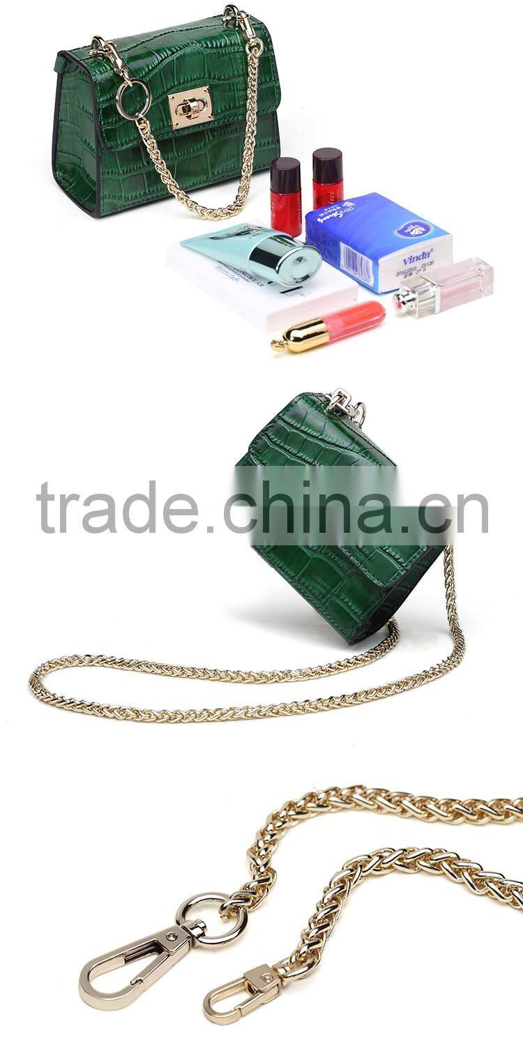 Professional Women's Mini Hard Chain Messenger Bags High Quality Casual Ladies Genuine Split Cow Leather Sling Shoulder Bags