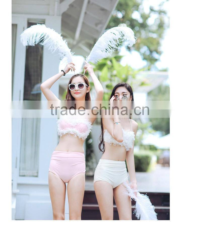 China Distributors Latest design solid sexy mesh swimwear white