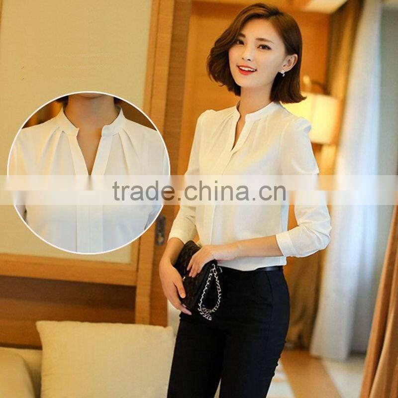 SZXX Tops Fashion Womens Lady V-Neck Long Sleeve Casual Blouse