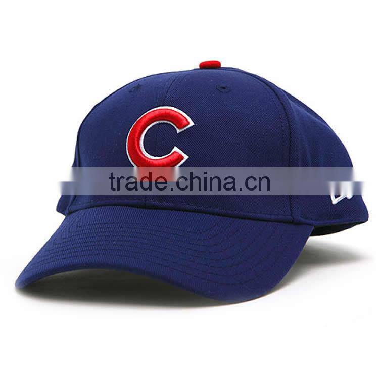 Black cotton cap in white embroidery logo with six embroidery holes