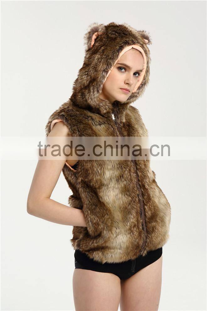 Custom Latest Design Winter Sexy Women Faux Fur coat