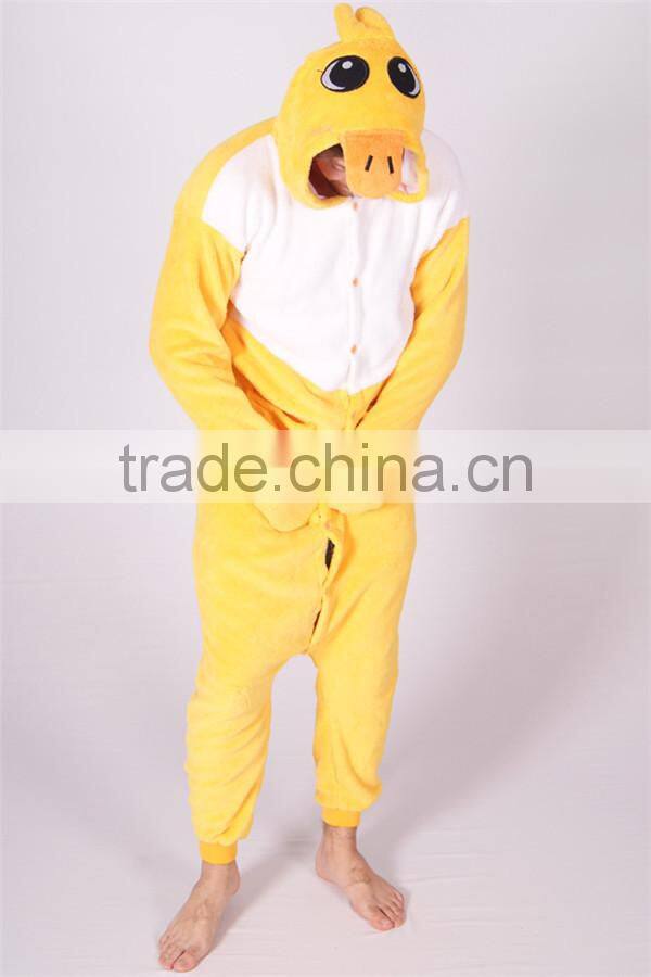 Festival top quality wild style yellow donald duck adult mascot costume