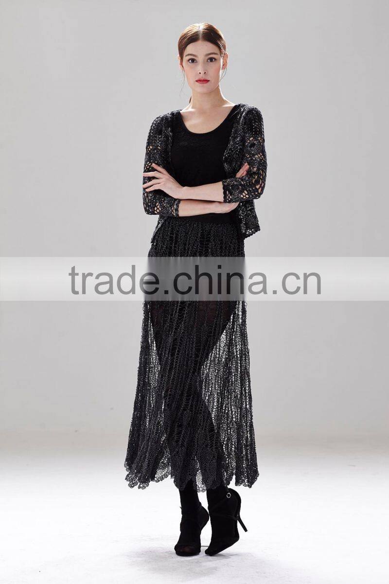 cotton crochet ladies black fashion summer short skirt