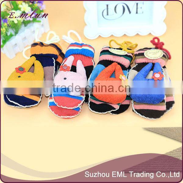 Women flower pattern winter gloves knitting wholesale