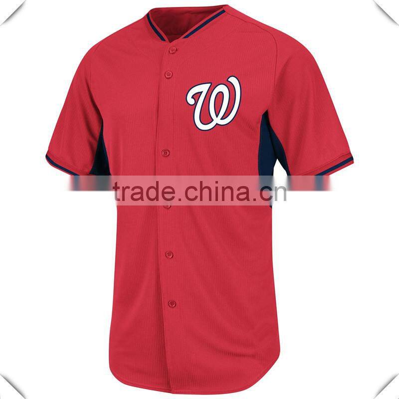 custom baseball jersey blank 100% polyester breathable mesh dry fit baseball jersey knitted wear color blocking baseball jersey