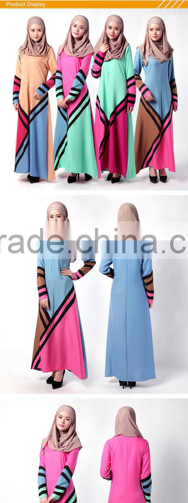 Zakiyyah 033 Spliced Dubai New Long Sleeve Evening Abaya Stone Work Sharjah Maxi Lycra Fancy Colored Muslim Dress For Women