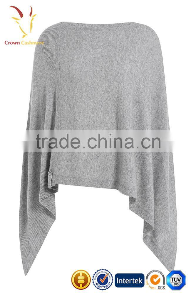 Wholesale Knitted Pure Cashmere Poncho