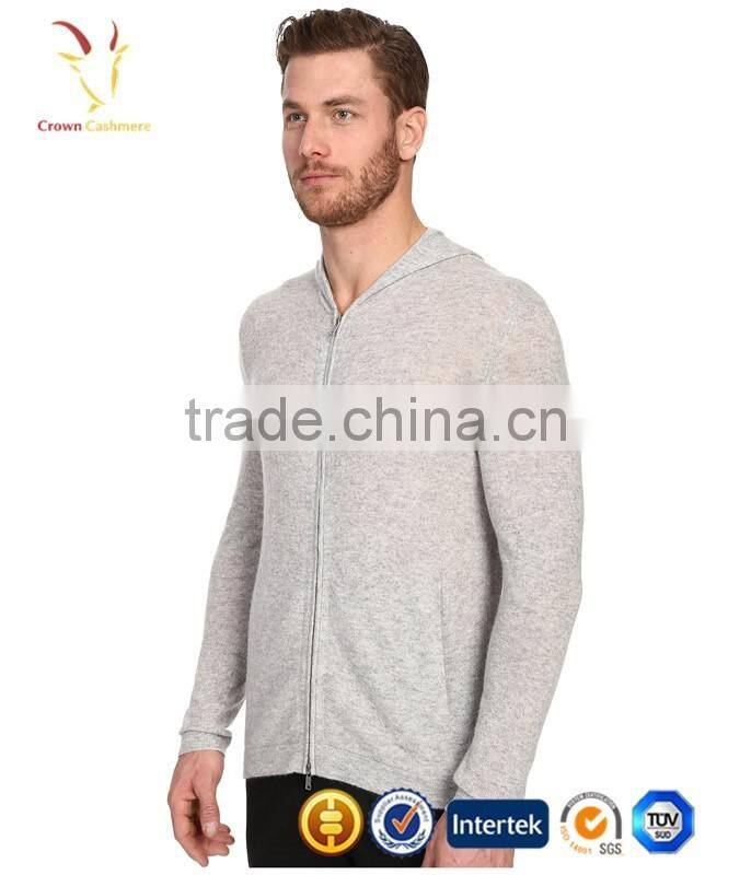 Plain Mens Merino Knit Cardigan Hoode, Mens Sweater Hoodie
