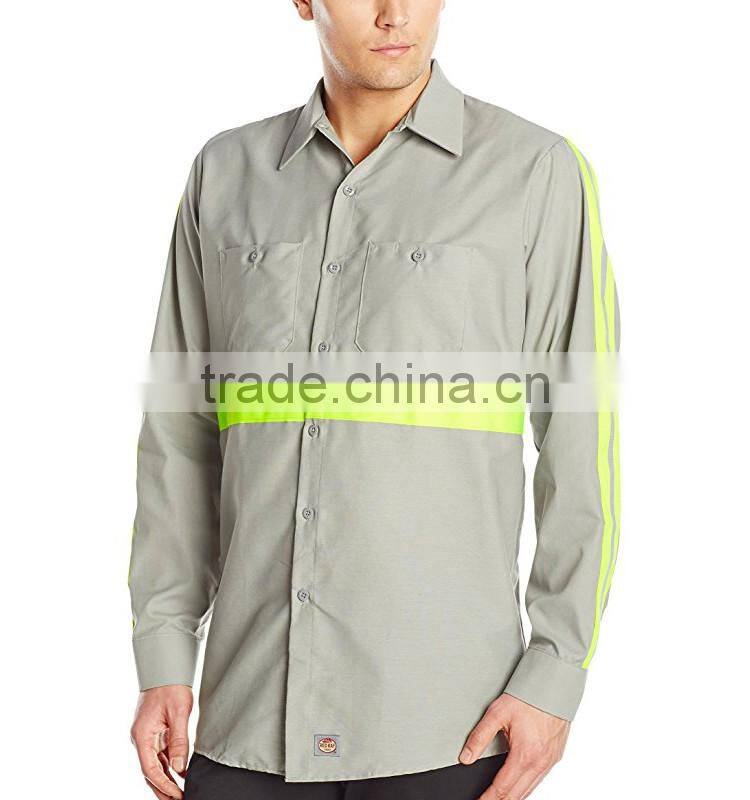 cheap wholesale long sleeve safety reflective work uniform shirt