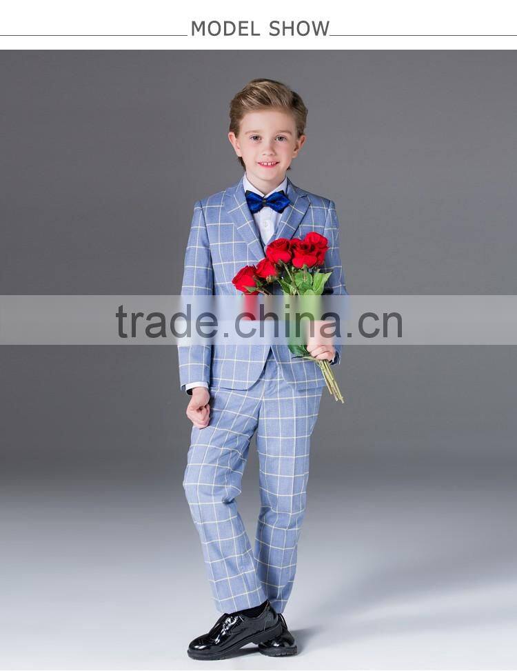 ELPA 2016 boys suit clothing baby Blue plaid boy casual suits for wedding/Show