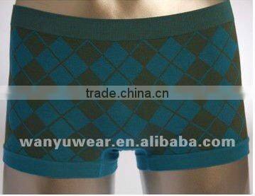 lady checkered cotton seamless underwear boyshort panty
