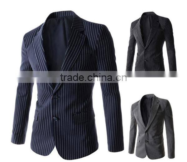 1 pc hot sale good quality 4 size for choice slim fit striped long sleeve V neck slim fit men blazer