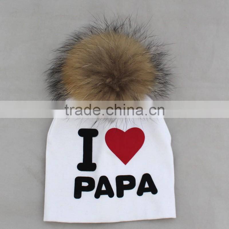 Myfur Spring Fashion Rib Cotton Baby Beanie Hat For Toddler Baby Kids Girl Boy I LOVE