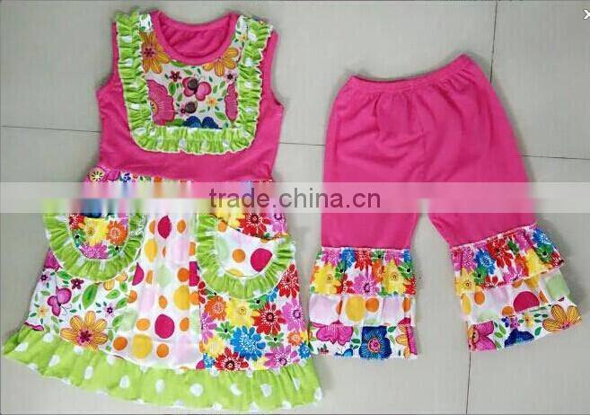 2016 easter outfits girls polka dots color eggs straps dress set cute easter clothing toddler girl outfits hot sale spring sets