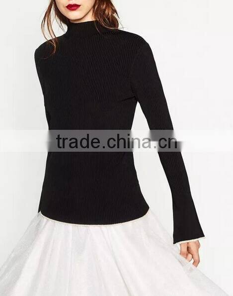 EY0878S 2016 Winter Ladies Red Mock Turtleneck Poncho Sweater