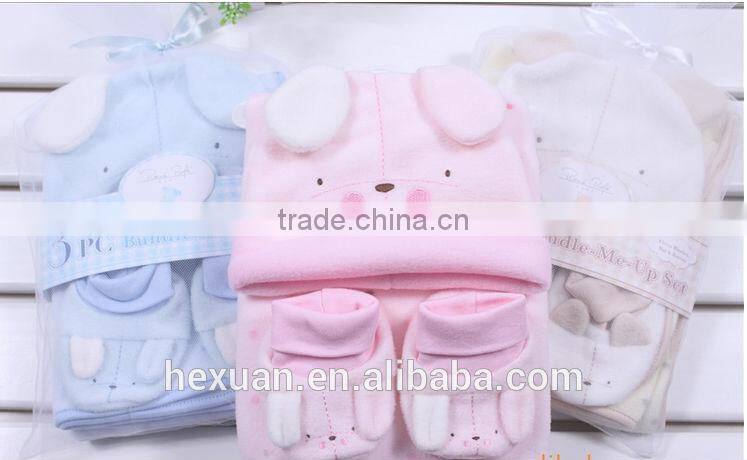 Mesh bag baby new winter animal hat and mitten set