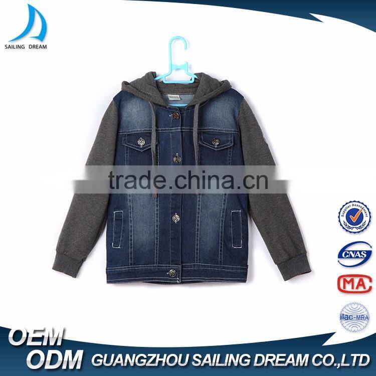 embroidery patch bomber fancy denim children winter jeans jacket