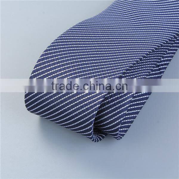 Wholesale Polyester Necktie Black & White Stripe Custom Tie