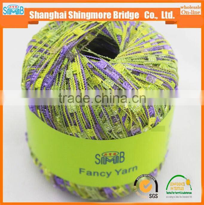 alibaba China knitting yarn supplier cheap wholesale oeko-tex standard quality matallic ladder yarn knitting scarf yarn