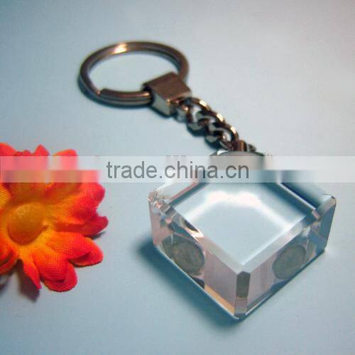 Fancy Cheap Colorful LED Crystal Keychain/Crystal Keyring/Crystal Keyholder