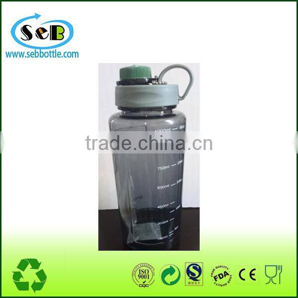 1000ml big volume Wide mouth plastic water bottle can add ice