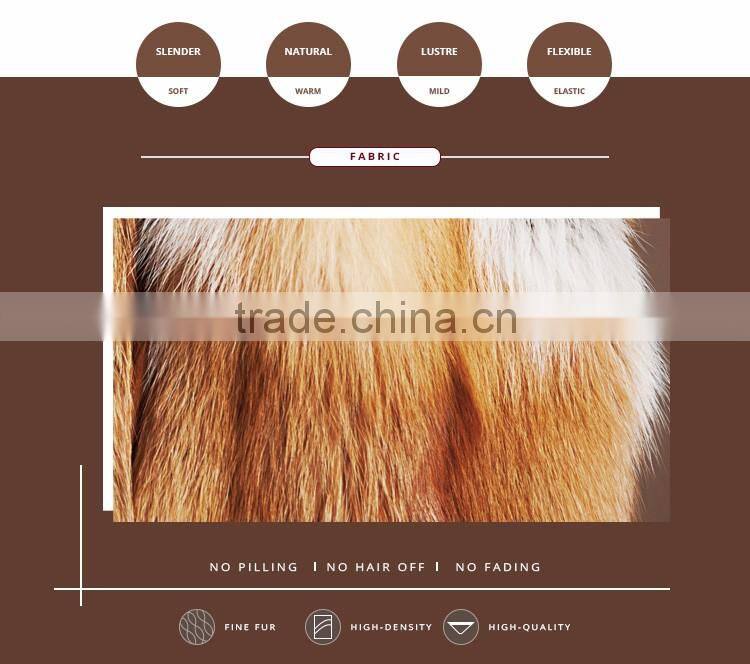 European style orange fox fur jacket for women