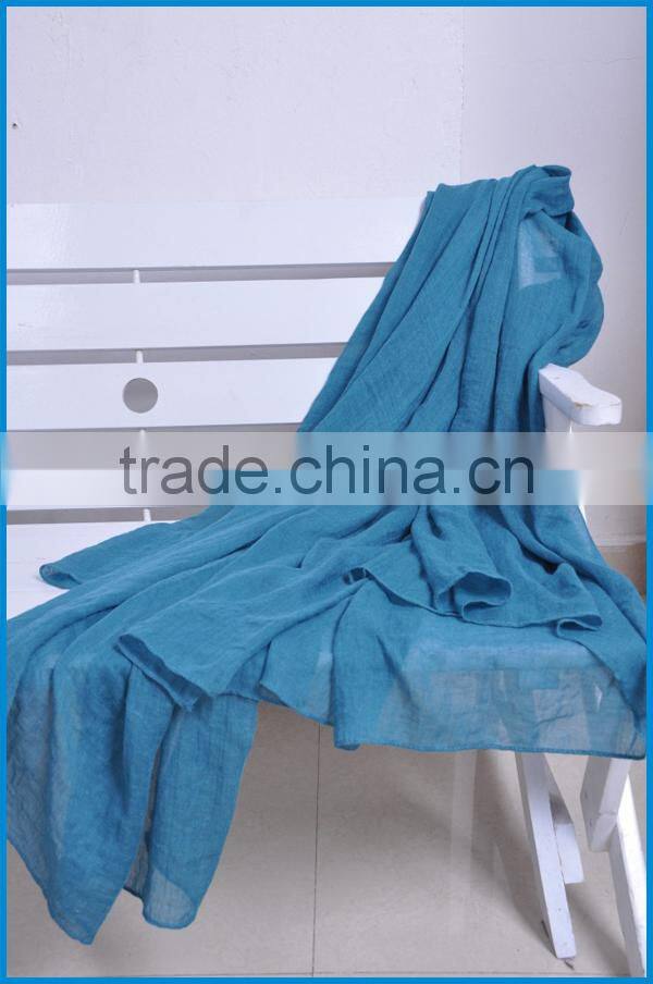 Women's fashion TR cotton long plain color scarf