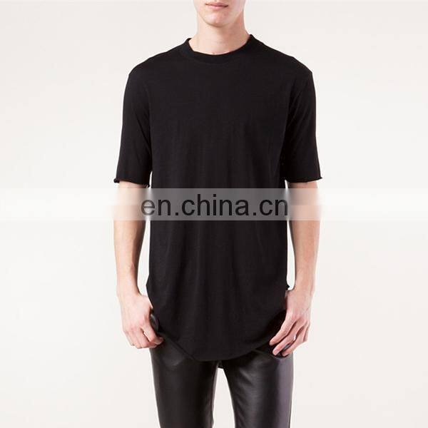 Cheap Plain Black T-shirts, New Style Men Plain Long Length T-shirts