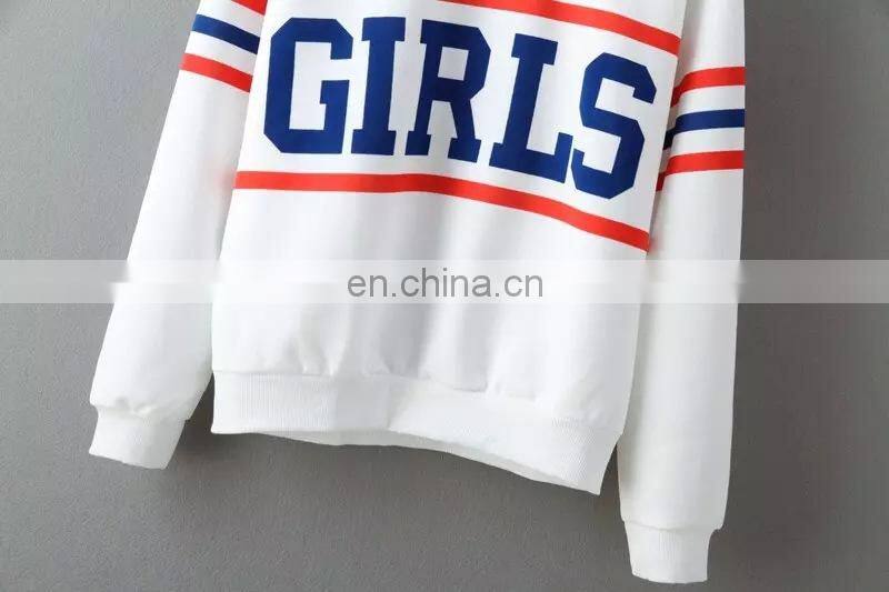 2016 New Style Women Clothes Fashion Causal Printed Letters Women Blouse Red Blue Stripes Loose Printing Blouse