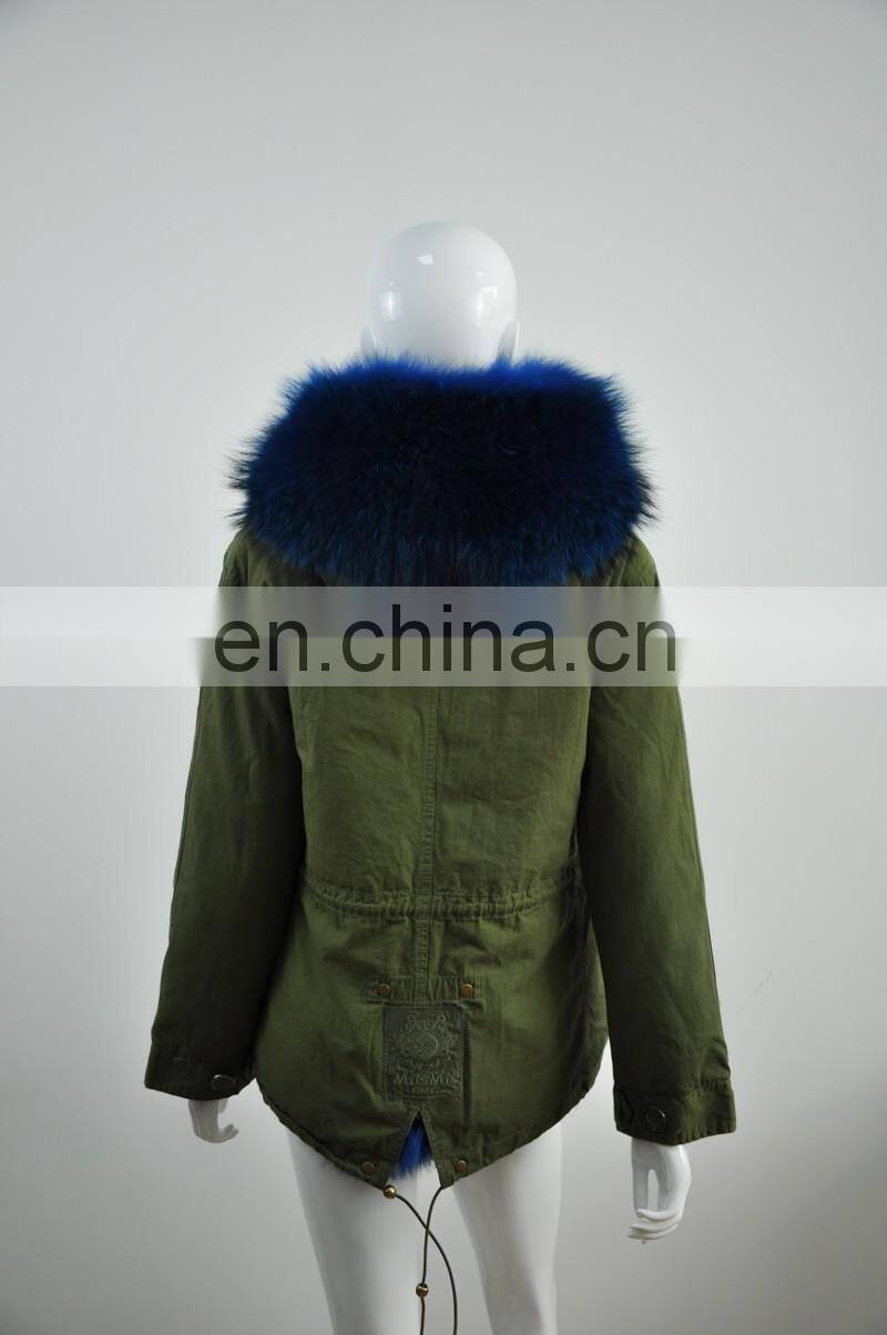 New Women Winter Coat Cheap Fox Fur Lining Long Jacket Real Raccoon Fur Hooded Winter Parka Coat