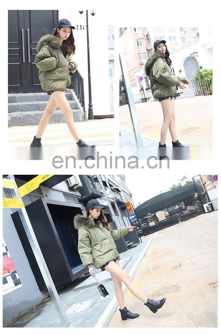 2017 Hot Selling New Design Women Real Big Raccoon Fur Collar New Down Coat