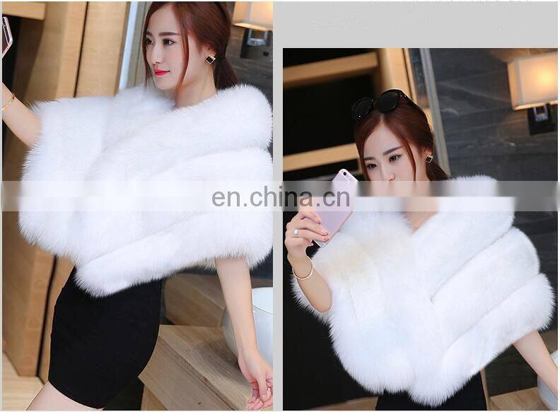 2016 Fashion Luxury Bride Lady Winter Shawl / Real White Fox Fur Shawl