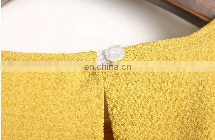 Wholesale ladies sleeveless yellow dress