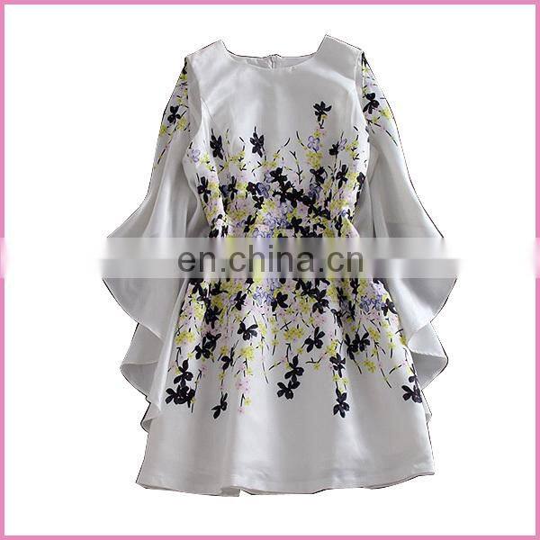 sleeveless printed chiffon kimono flowing tail kimono dress