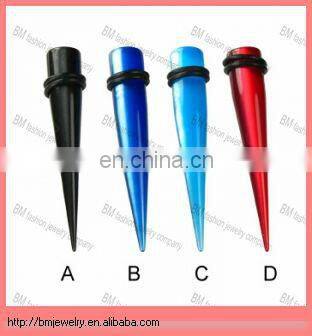 New body piercing jewelry Titanium anodized rainbow ear taper jewelry