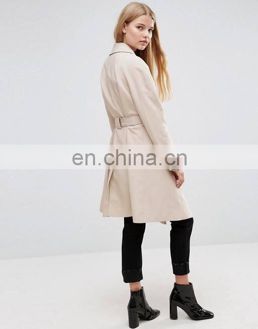 Trench Coat With Sash Belt dust coat ladies long coat design