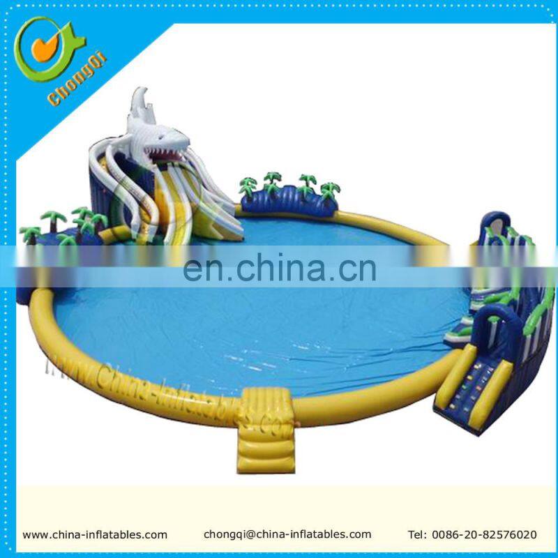 commercial inflatable giant water park with water slide and pool, water sports games price
